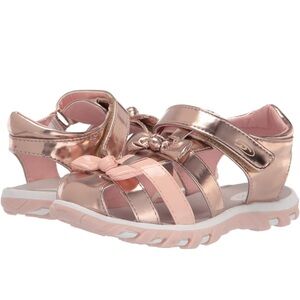 Dr. Scholl’s Rose Gold Sandals with Bows Girls Size 11